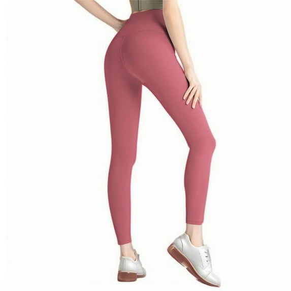 Annhoo Women's Workout Pants Solid Color Butt Lift Sports High Waist Leggings Elastic Athletic Casual Yoga Pants Trousers