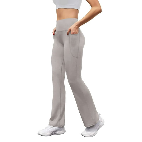 Annhoo Women's Yoga Flare Pants High Waist Butt Lifting Leggings Workout Athletic Trousers with Pockets Activewear