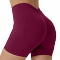 thumbnail image 1 of Annhoo Women's Yoga Legging Shorts Summer High Waisted Seamless V Crossover Butt Lifting Athletic Gym Shorts, 1 of 2