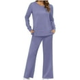 thumbnail image 1 of Annhoo Womens 2 Piece Outfits Fall Plus Size Lounge Sets Long Sleeve Round Neck Sweatshirts and Baggy Sweatpants Tracksuits, 1 of 4