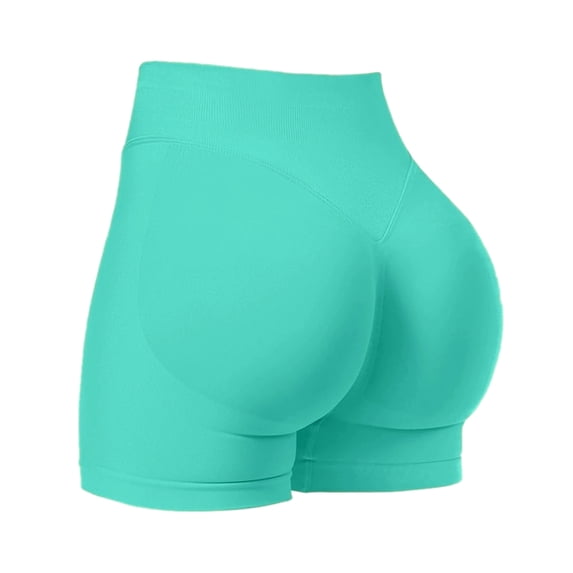 Annhoo Womens Athletic Shorts High Waist Stretchable Breathable Solid Color Yoga Short Pants Running Clothes