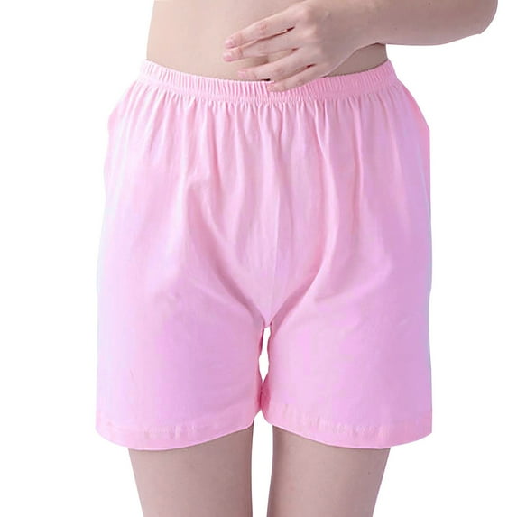 Annhoo Womens Boyshorts Panties Casual High Waisted Panties Ladies Plus Size Baggy Solid Color Underpants Shorts