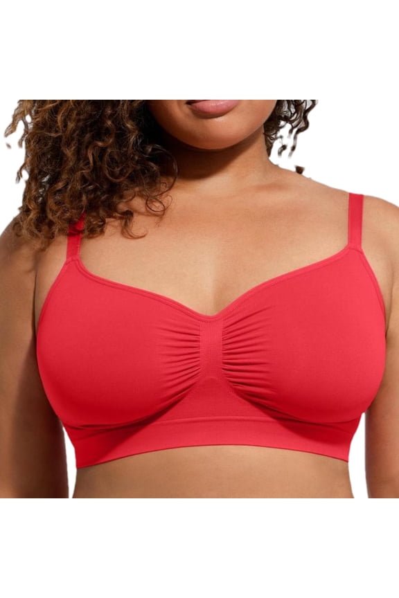 Womens Bras Lightweight Pleated Square Neck Solid Color Breathable Yoga Brassiere Athletic Clothes