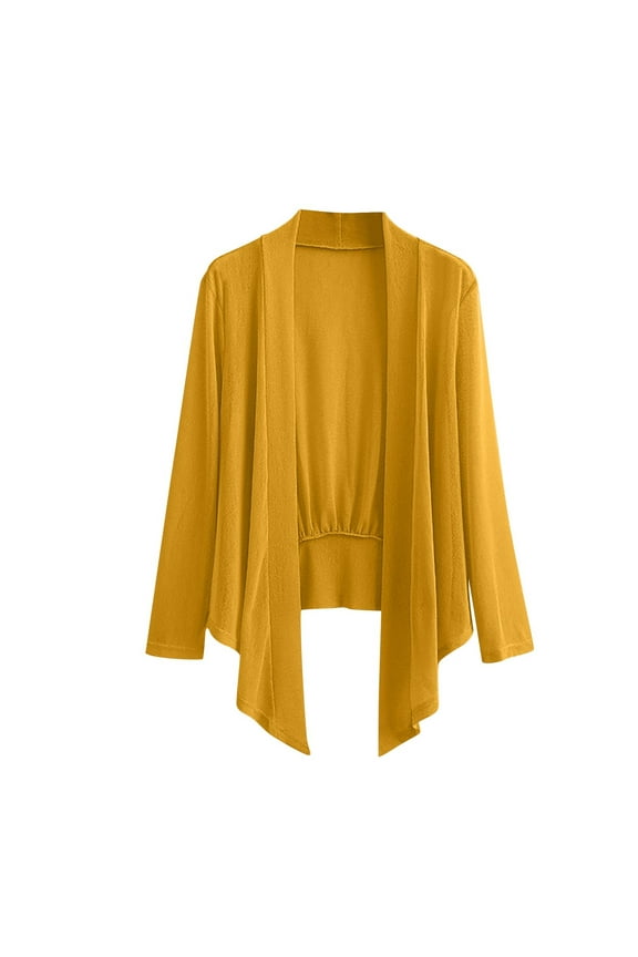 Womens Cardigan Lightweight Long Sleeve Open Front Mesh Tops Plus Size Casual Solid Color Cardigan