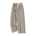 thumbnail image 1 of Annhoo Womens Casual Pants Pajama Cotton Striped Bow Tie Elastic Waisted Wide Leg Baggy Leisure Home Sleep Trousers, 1 of 3