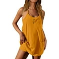 thumbnail image 1 of Annhoo Womens Comfy Rompers Casual Workout Dress Built In Shorts Summer Athletic Trendy Loose Straps Sundress, 1 of 7