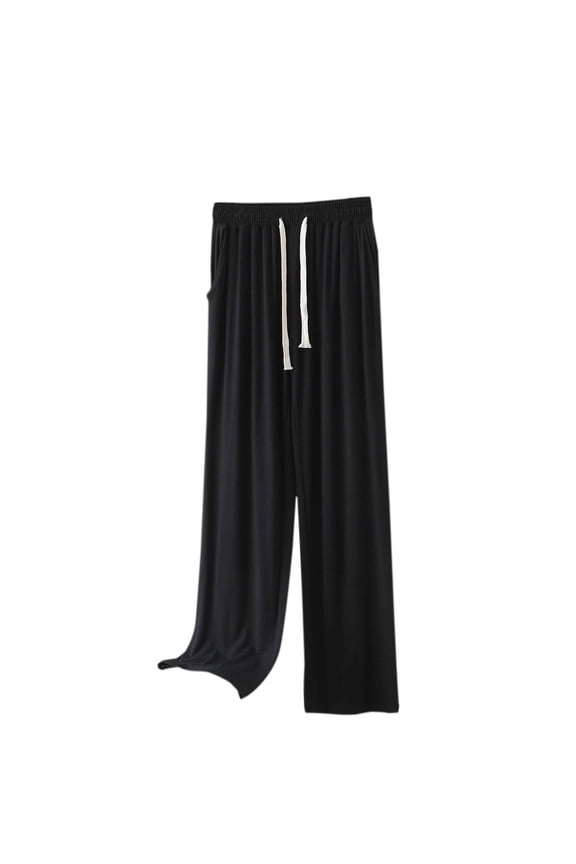 Womens Comfy Soft Pants with Pockets and Drawstring Solid Color Casual Pants Fashion Going out Clothes