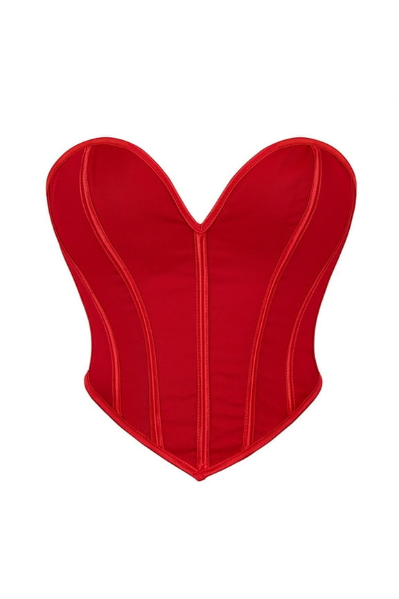 Womens Corset Tops Strapless Push up Waist Bodyshaper Crop Tops Vintage Solid Color Boned Tube Tops