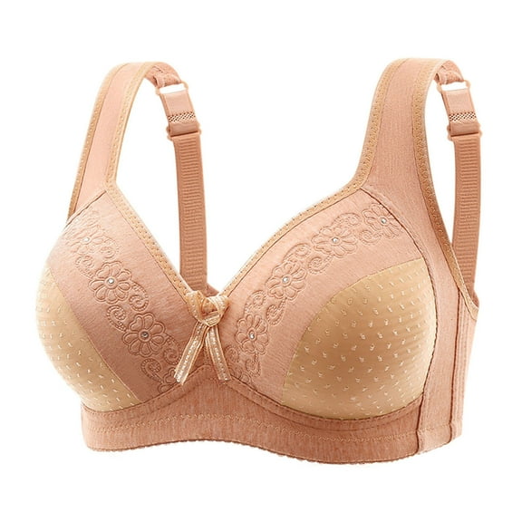 Annhoo Womens Cotton Bras No Wire Cute Bowknot Liftup Bras Casual Full Coverage Gathered Bralettes with Supportive
