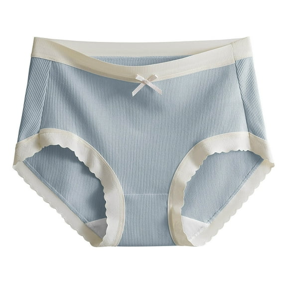 Annhoo Womens Cotton Briefs Plus Size Cute Bowknot Front High Rise Briefs Stretch Full Coverage Seamless Underwear