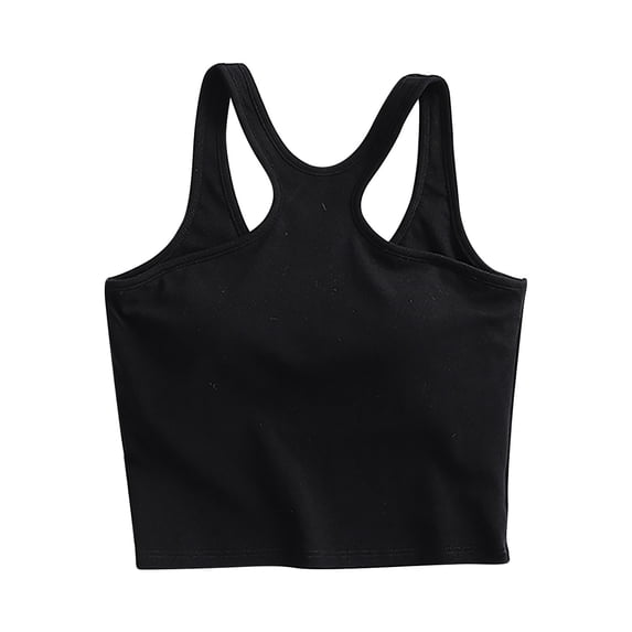 Annhoo Womens Crop Tank Tops Slim Solid Color V Neck Stretchable Sleeveless Cotton Pajama Blouse with Bra Athletic Clothes