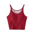 thumbnail image 1 of Annhoo Womens Crop Tank Tops with Bra Lightweight Crewneck Solid Color Sleeveless Pajama Blouse Casual Clothes, 1 of 6