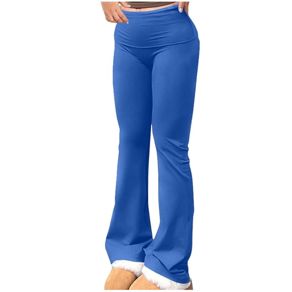 Annhoo Womens Flared Leggings High Waist Casual Stretch Bell Bottom Yoga Pants Seamless Athletic Gym Trousers