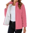 thumbnail image 1 of Annhoo Womens Fleece Full Zip Jackets Stand Collar Casual Solid Color Fall Winter Outerwear Coat with Pockets, 1 of 9
