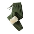 thumbnail image 1 of Annhoo Womens Fleece Lined Pants Cozy Thick Warm Drawstring Elastic Waist Fuzzy Trousers Winter Solid Color Homewear, 1 of 7