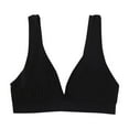 thumbnail image 1 of Annhoo Womens Knitted Sports Bras V Neck Wireless Push up Sleepwear Underwear Trendy Workout Yoga Low Impact Bra, 1 of 3