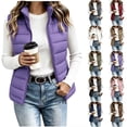 thumbnail image 1 of Annhoo Womens Lightweight Puffer Vest Zip up Sleeveless Quilted Vest Outerwear with Pocket for Layering Waistcoat, 1 of 7