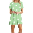 thumbnail image 1 of Annhoo Womens Mini Dress Summer Casual Polka Dots Short Sleeve Crewneck T Shirt Dresses Beach Vacation Short Sundress, 1 of 6