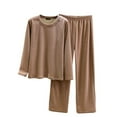 thumbnail image 1 of Annhoo Womens Pajama Sets Fall Winter Cozy Warm Outfits 2 Piece Long Sleeve Nightshirts with Pants Casual Homewear, 1 of 3