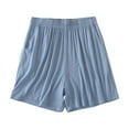 thumbnail image 1 of Annhoo Womens Pajama Shorts Casual Elastic Waist Side Slit Loose Sleepwear Summer Loose Soft Loungewear Shorts, 1 of 7