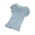 thumbnail image 1 of Annhoo Womens Pajama Tops Lightweight Breathable Solid Color Crewneck Short Sleeve Shirts Sleepwear Clothes, 1 of 3
