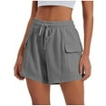 thumbnail image 1 of Annhoo Womens Shorts Summer Elastic Waisted Drawstring Athletic Gym Running Vacation Shorts with Pockets, 1 of 5