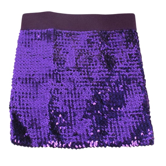 Annhoo Womens Skirts Trendy Sequin Printed Elastic Waisted Mini Skirts Sparkle Glitter Nightclub Party Short Skirt