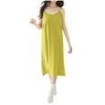 thumbnail image 1 of Annhoo Womens Sleep Dress with Bra Crewneck Solid Color Sleeveless Cotton Long Nightgown Comfortable Clothes, 1 of 6