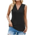 thumbnail image 1 of Annhoo Womens Sleeveless Tank Tops Summer Loose Hollow out V Neck Dressy Shirts Caual Beach Eyelet Blouse Tees, 1 of 8