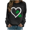 thumbnail image 1 of Annhoo Womens St. Patrick's Day Tops Fashion Print Graphic Block Color Crewneck Loose Shirts Spring Clothes, 1 of 7