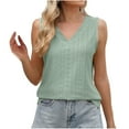 thumbnail image 1 of Annhoo Womens Summer Tank Tops Elegant Eyelet V Neck Sleeveless Shirts Casual Vacation Solid Color Basic Tee, 1 of 4