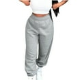 thumbnail image 1 of Annhoo Womens Sweatpants High Waisted Fleece Lined Sports Pants Fall Winter Casual Warm Jogger Trackpants, 1 of 3