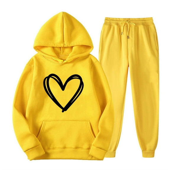 Annhoo Womens Sweatsuits 2 Piece Cute Graphic Outfits Fall Long Sleeve Hoodies Sweatshirt with Joggers Lounge Sets