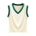 thumbnail image 1 of Annhoo Womens Tank Tops Spring Summer V Neck Ribbed Knit Block Color Sleeveless Shirts Comfortable Clothes, 1 of 3