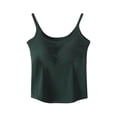 thumbnail image 1 of Annhoo Womens Tank Tops with Bra Comfortable Crewneck Solid Color Sleeveless Pajama Shirts Going Out Clothes, 1 of 6