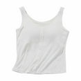 thumbnail image 1 of Annhoo Womens Tank Tops with Built in Bras Crewneck Sleeveless Button down Shirts Summer Soft Comfy Basic Tops, 1 of 3