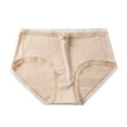 thumbnail image 1 of Annhoo Womens Underwear Cute Bowknot Front Mid Waist Stretch Panties Soft Solid Color Full Coverage Briefs, 1 of 2