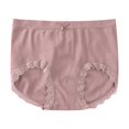 thumbnail image 1 of Annhoo Womens Underwear Cute Bowknot Front Mid Waisted Panties Trendy Lace Trim Full Coverage Seamless Briefs, 1 of 3