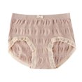 thumbnail image 1 of Annhoo Womens Underwear Cute Bowknot Front Mid Waisted Panties Trendy Lace Trim Full Coverage Seamless Briefs, 1 of 3