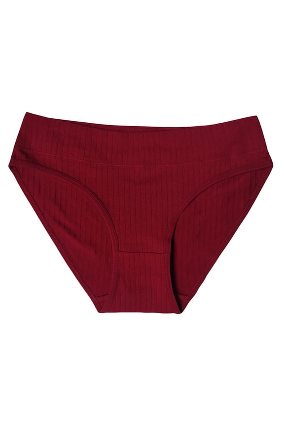 Womens Underwear Fashion Butt Lifting Mid Rise Cotton Briefs Solid Color Breathable Stretchy Bikini Panties