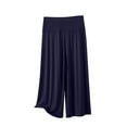 thumbnail image 1 of Annhoo Womens Wide Leg Pants Lightweight Solid Color Loose Straight Capri Trouser Spring Casual Clothes, 1 of 6