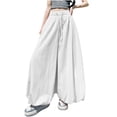 thumbnail image 1 of Annhoo Womens Wide Leg Pants Spring Summer Solid Color Lightweight Trouser with Drawstring Fashion Clothes, 1 of 8