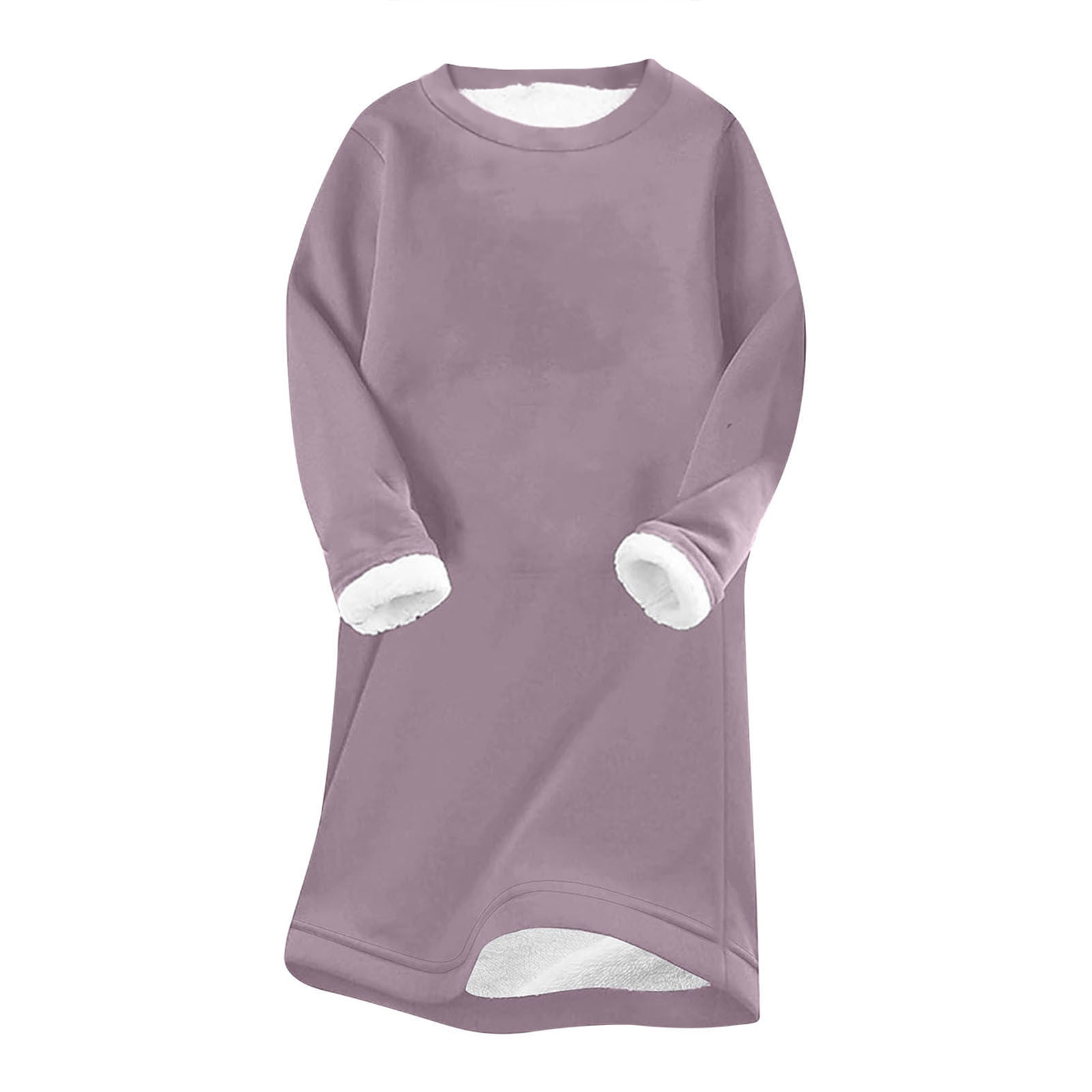chinese dress ladies Mock Neck Long-sleeve Fleece Dress for Women
