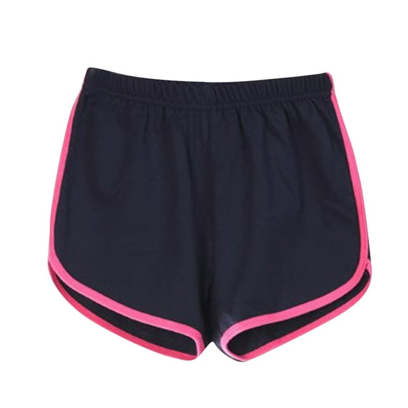 Annhoo Womens Workout Shorts Cotton Elastic Waist Striped Summer Comfy Gym Athletic Jogger Running Shorts Pants