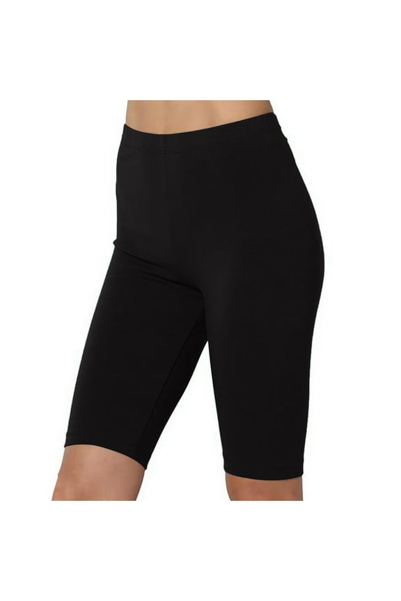 Womens Yoga Knee Length Legging Summer Plus Size Casual Compression High Waisted Seamless Workout Shorts