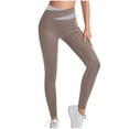 thumbnail image 1 of Annhoo Yoga Pants for Women Stretchable High Waist Block Color Slim Athletic Trouser Activewear Clothes, 1 of 4