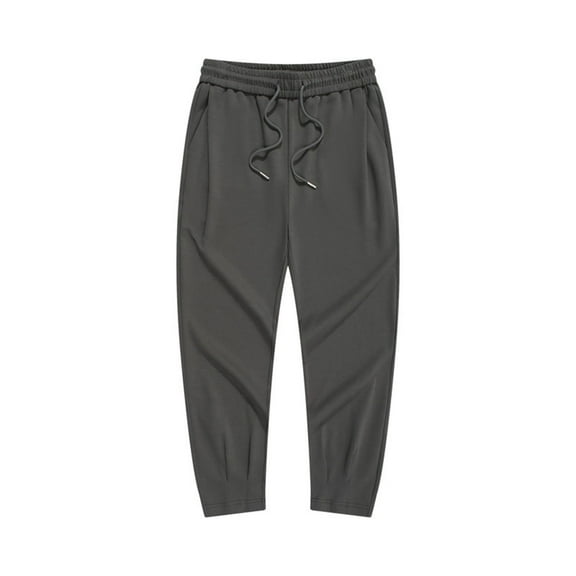 Annhoo cotton sweatpants for men baggy drawstring elastic waist casual trousers solid color homewear comfy loose pants