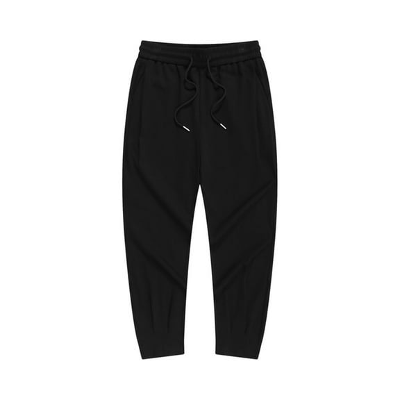 Annhoo cotton sweatpants for men baggy drawstring elastic waist casual trousers solid color homewear comfy loose pants