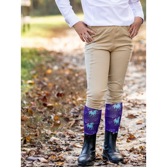 Anni Lyn Sportswear Kid's Printed Boot Socks- One Size (Horse Love)
