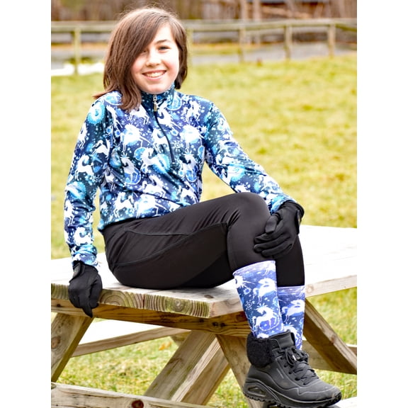 Anni Lyn Sportswear Kid's Printed Boot Socks- One Size (Mythical Horse)